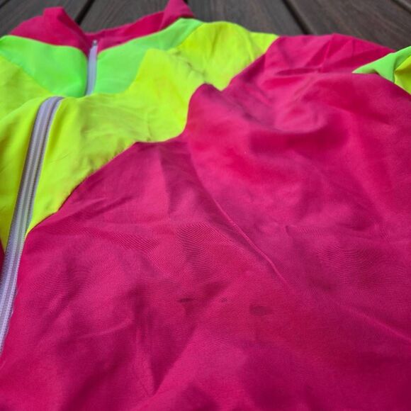 3 tops & 2 pants windbreaker 80s neon costumes fun run pink yellow green M L&xl - Picture 10 of 16